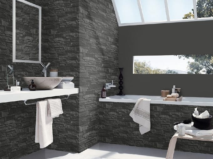 ZWART STEEN BEHANG 3D 475036 RASCH