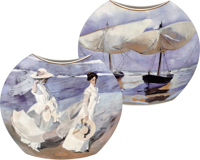 Goebel - Joaquin Sorolla | Vaas Boten / strandwandeling 24 | Porselein - 24cm