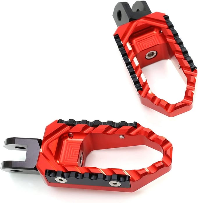 Motorfiets Voetsteun voor Achterpassagiers - Touring-Type in Rood