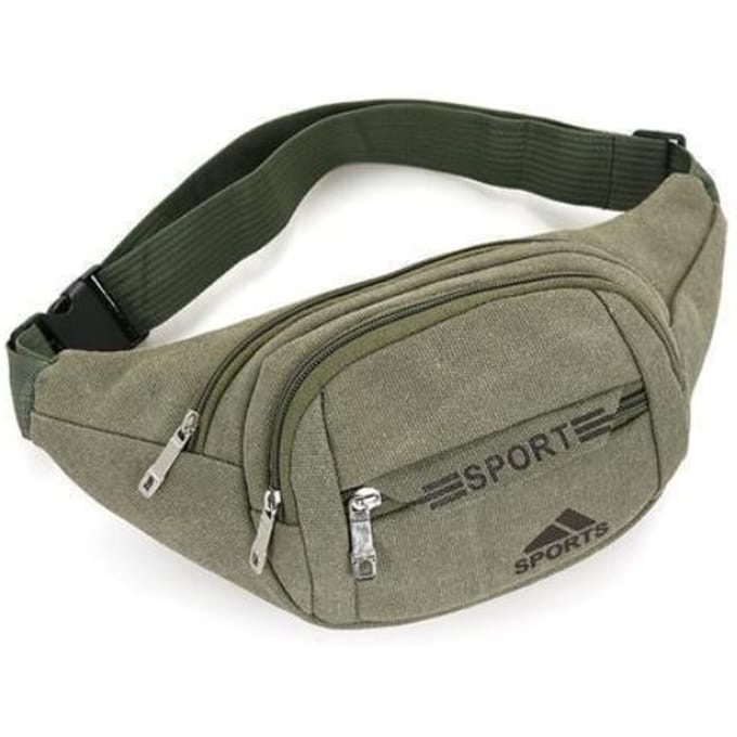 Sac de taille multifonctionnel en toile, sac de poitrine ajusté pour téléphone portable, sac de taille de grande capacité pour Sports de plein air One Size black