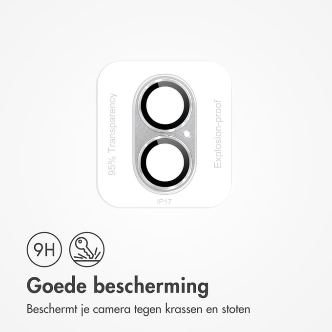 imoshion Camera Lens Protector - Geschikt geschikt voor Apple iPhone 17 - 2 Pack - Silver