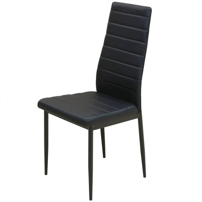 vidaXL - Eetkamerset - tafel - en - stoel - zwart - 5-delig