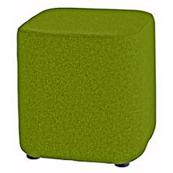 Zitkruk TAPA Round Square, B 450 x D 450 x H 470 mm, bekleding van scheerwol, groen