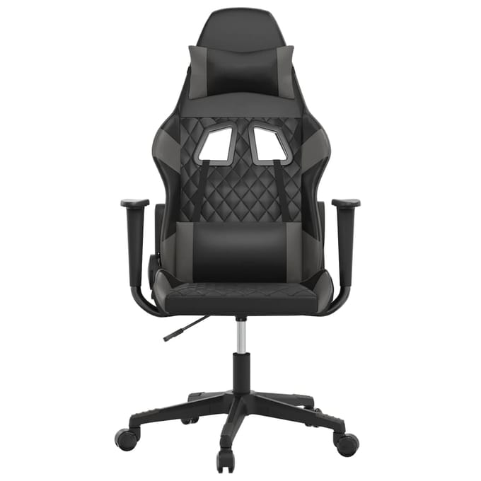 vidaXL - Gamestoel - kunstleer - zwart - en - grijs