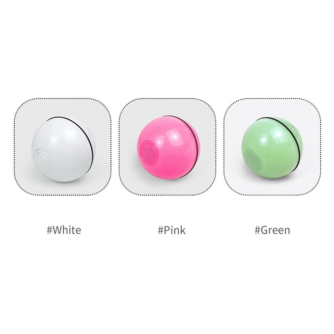 Interactieve kattenspeelgoedbal USB oplaadbare LED-rollende bal Zelfroterende anti-kras-achtervolging roze