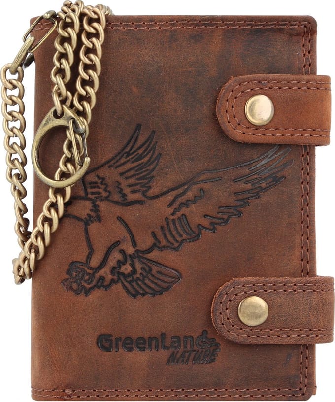 Greenland Nature Montenegro Portemonnee RFID-bescherming Leder 2 cm - Jongens - Staand formaat - eagle