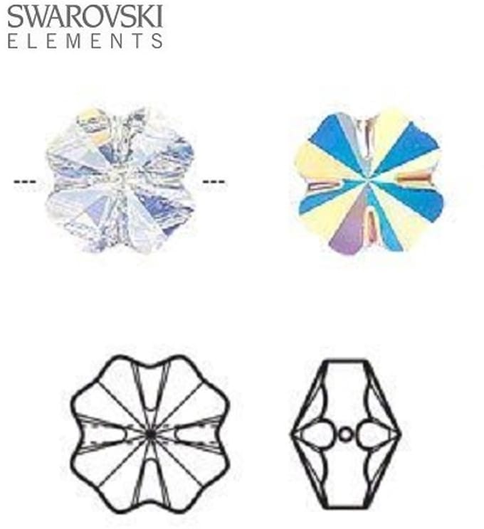 Swarovski Elements, 8 stuks Swarovski Klaver kralen, 8mm, Clear Crystal AB, (5752)