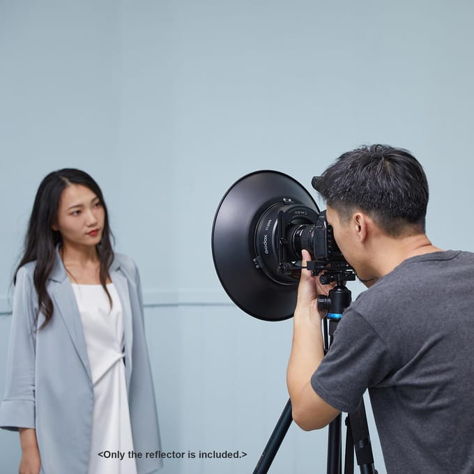 Godox RFT25S Reflector met Zilveren Binnenzijde voor Godox R200 Ringflitskop zwart