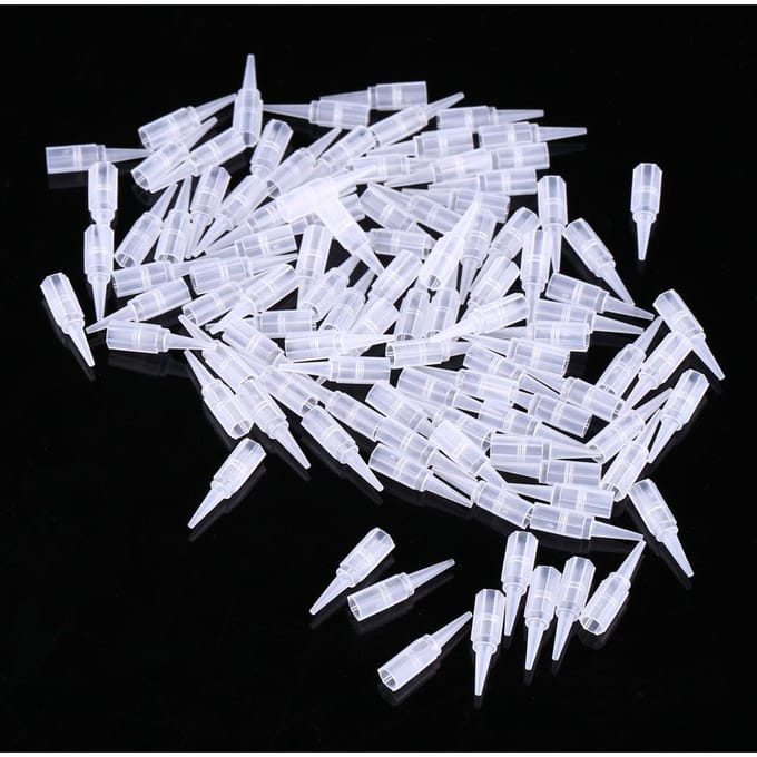 100 Stuks Set Tattoo Naaldtip Dop Naaldbuis Machine Toevoer Semi Permanente Make-up Accessoire 5R gray