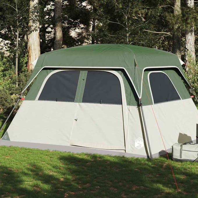 Vidaxl Tente Familiale, 6 Personnes, avec Cabine, Verte, Imperméable