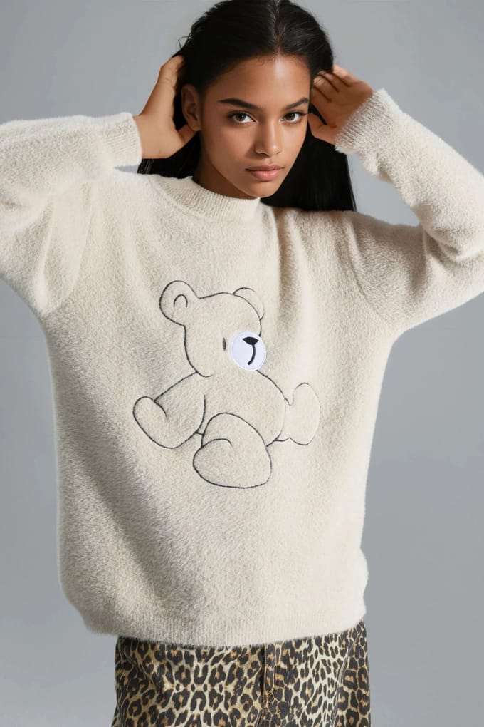 Oversized Teddybeer Pluche Trui