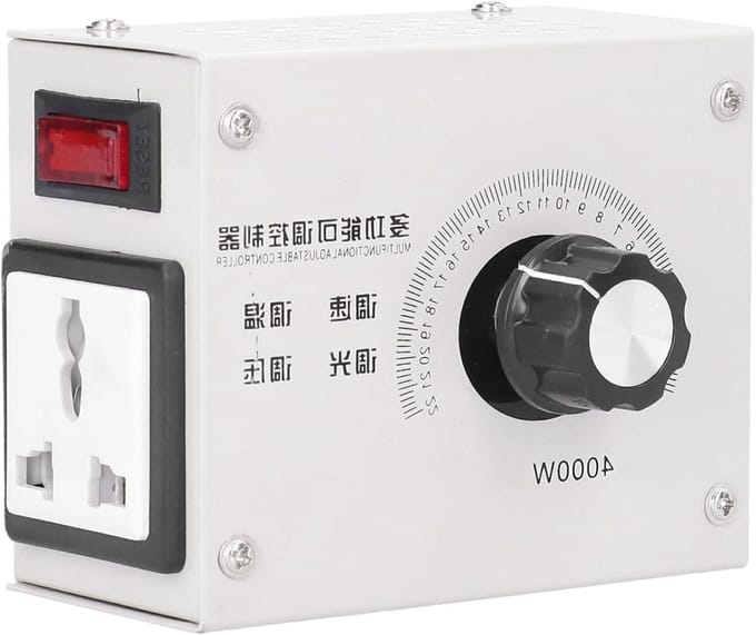 SCR Spanningsregelaar - Thyristor Controller Regulator - Spanning Aanpassen - 4000 Watt Vermogen - AC 110/220V - Zwart