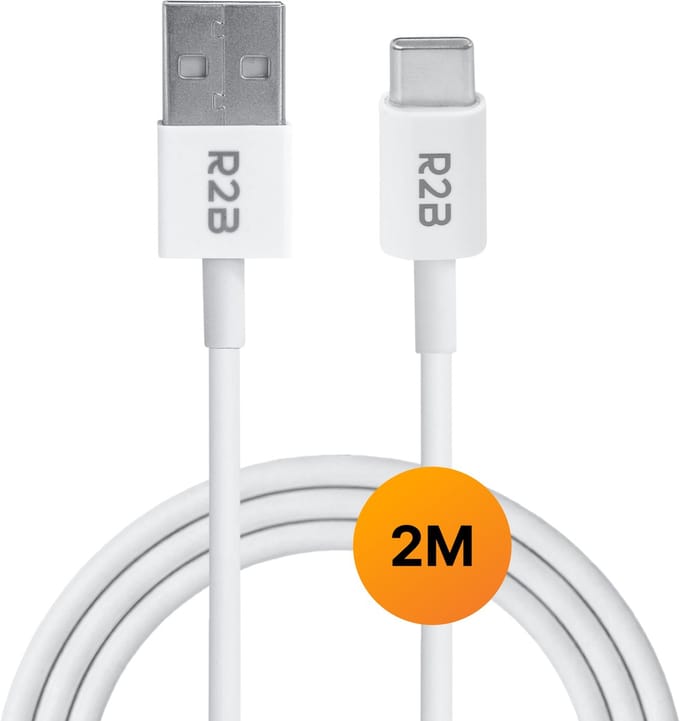 R2B USB A naar USB C Kabel - 2 Meter - USB-C kabels - USB-C oplader - Oplaadsnoer - Oplaadkabel - Snellader - Power Cable