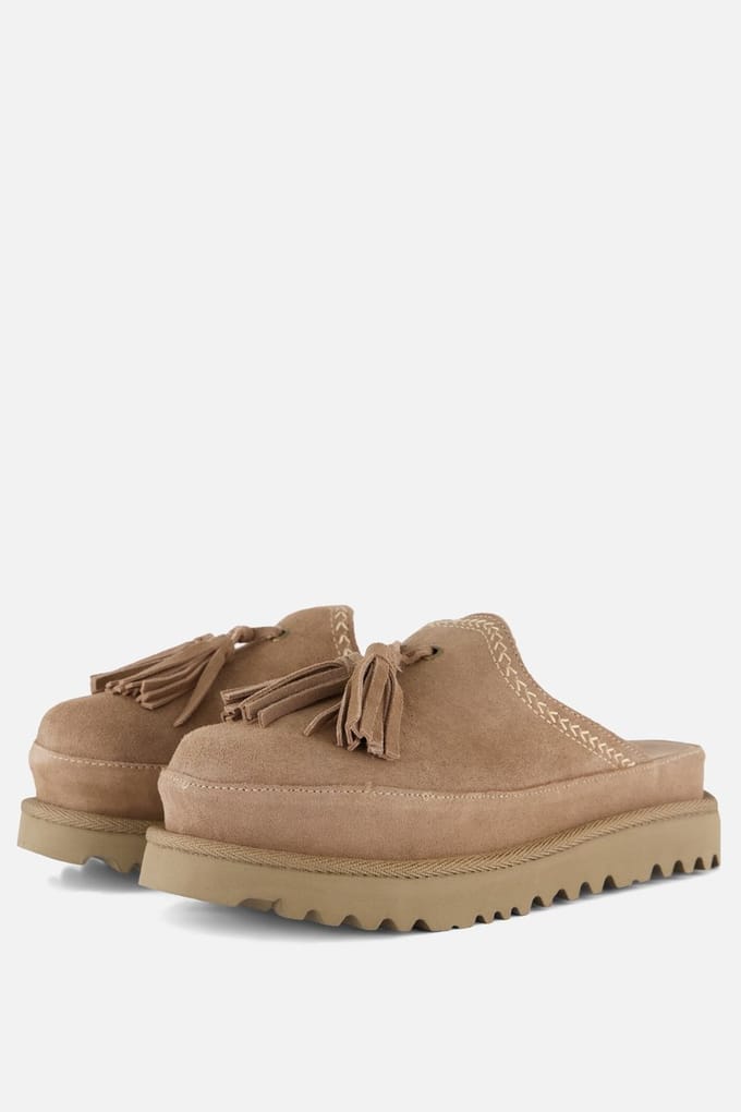 Warmbat Drysdale Exclusief Muiltjes taupe Suède - Maat 40