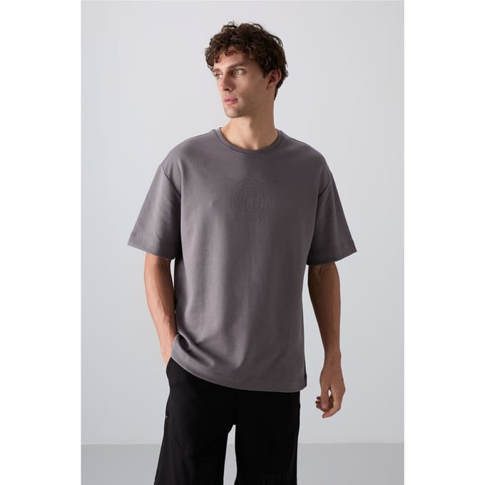 Oversized Katoenmengsel Crewneck T-shirt