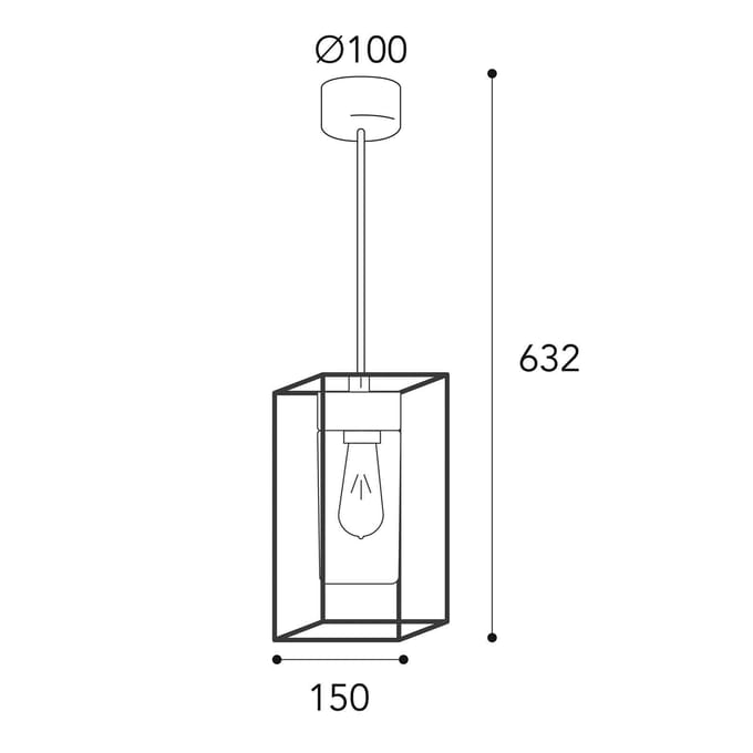 Moretti Luce Hanglamp Cubic³ 3368 messing antiek/opaal