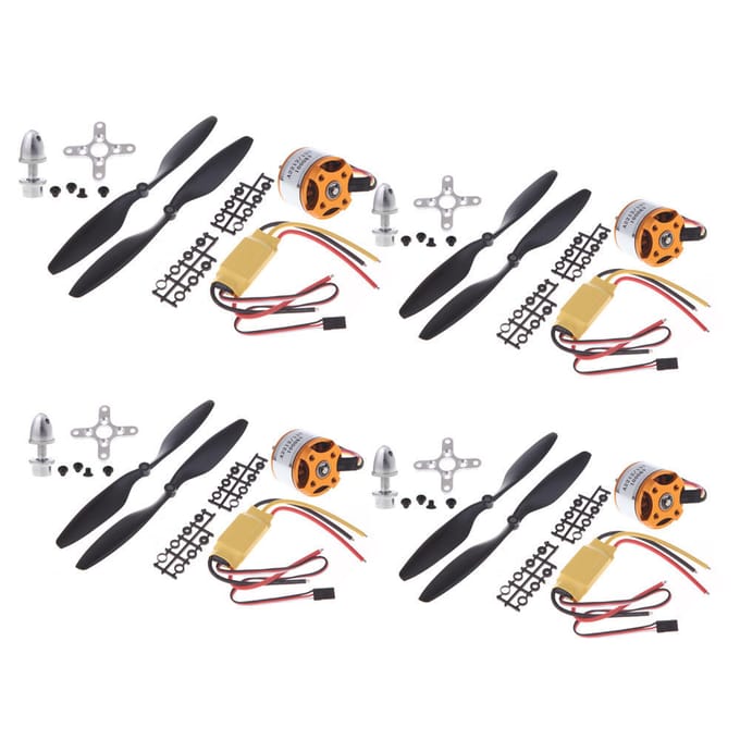 Propeller Kits 4 stuks A2212 1000KV Borstelloze Motor + 4 stuks HP 30A ESC + 4 paar 1045 Prop (B)