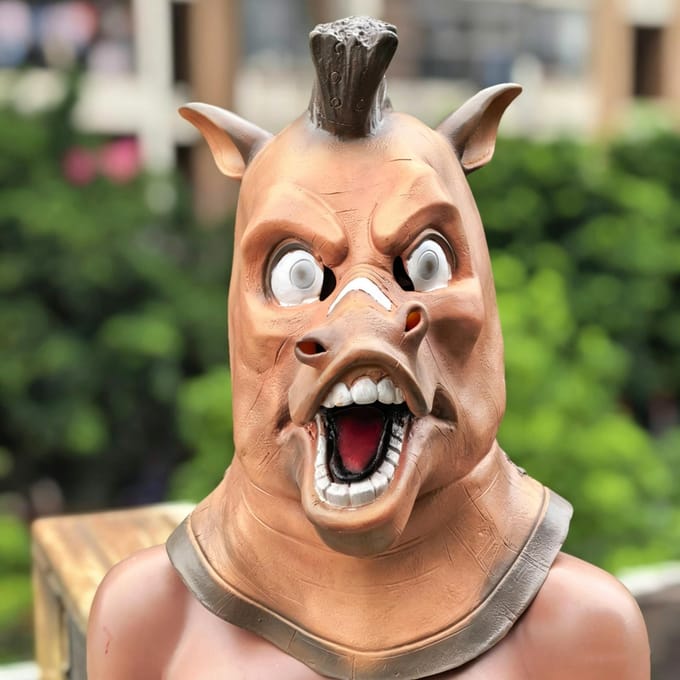 Grappige paarden latex masker One size fits all adults bruin
