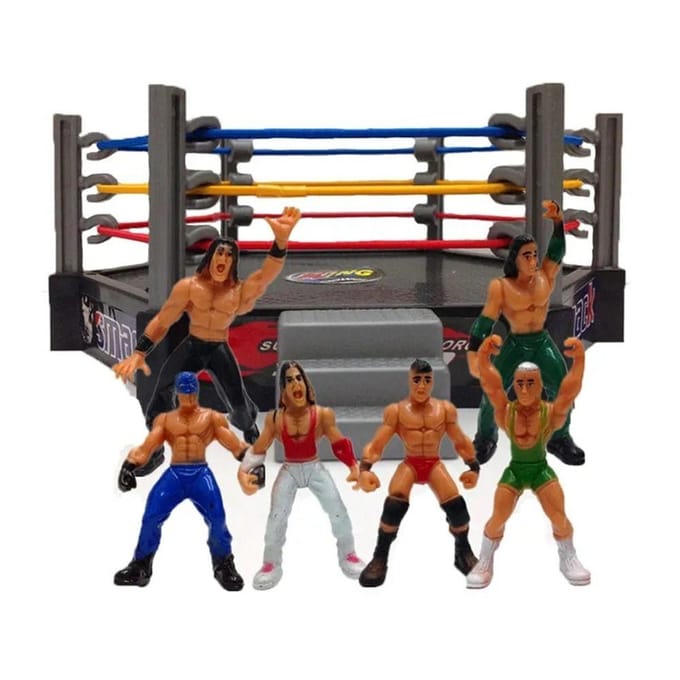 Vechtstation Worstelen Worstelaar Atleet Gemonteerd Worstelfiguur Actiefiguren Miniatuur Gladiator Model Set black