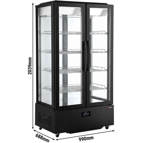 GGM Gastro Panoramavitrine - 750 Liter - mit 4 Ablagen - LED Beleuchtung