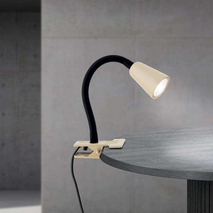ORION Klemlamp Dotty, kaki, hoogte 33 cm, GU10