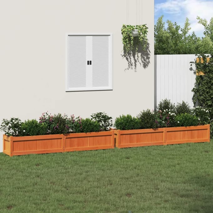 vidaXL - Plantenbakken - 2 - st - cm - massief - grenenhout - wasbruin