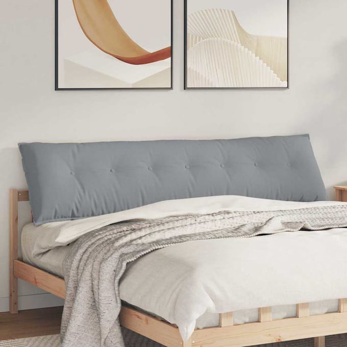 vidaXL - Rugkussen - Lichtgrijs - 200 - x - 19 - x - 50 - cm - Stof