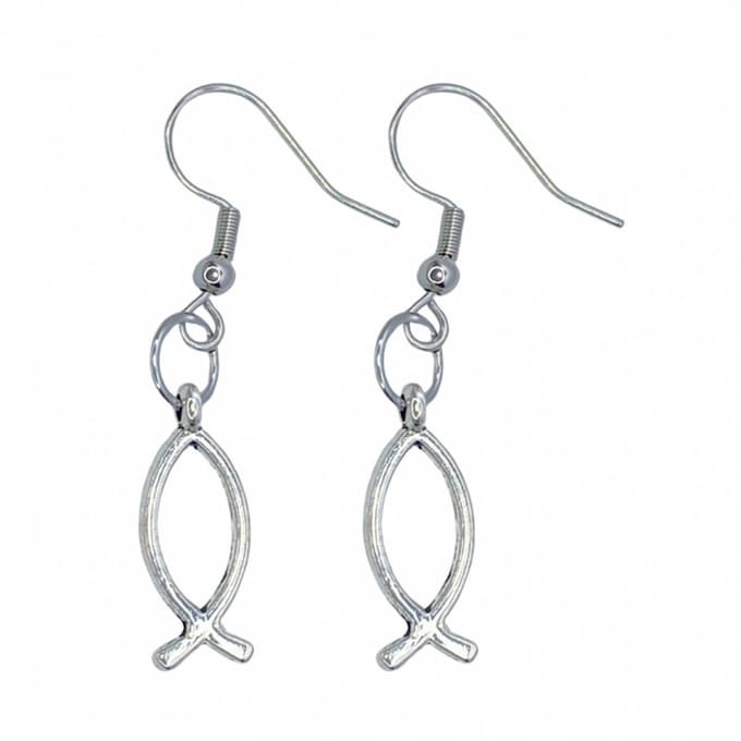 zilver Ichthus oorbellen