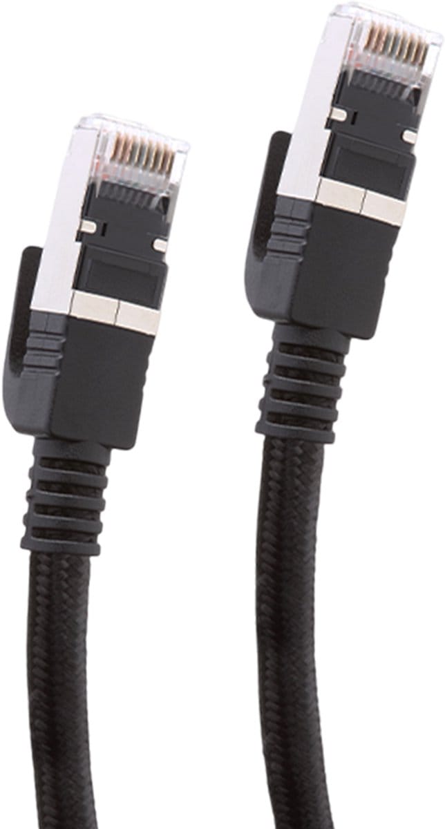 Force Case, Ethernetkabel RJ45 - CAT8 S/FTP - Mannelijk/Mannelijk - 10m, Zwart