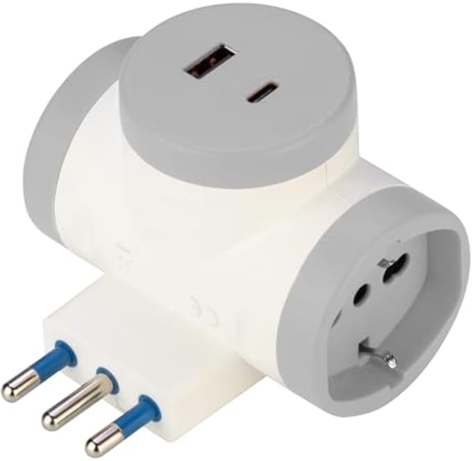 Dubbele Stekkeradapter met USB Aansluitingen - Meervoudige Stopcontacten 10A/16A