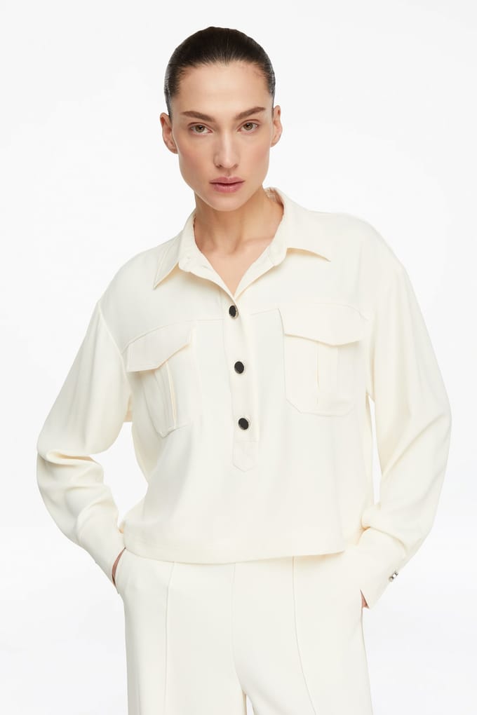 Comma  Blouses Offwhite Size: 44 | Blouses Outlet | Dames | Wit