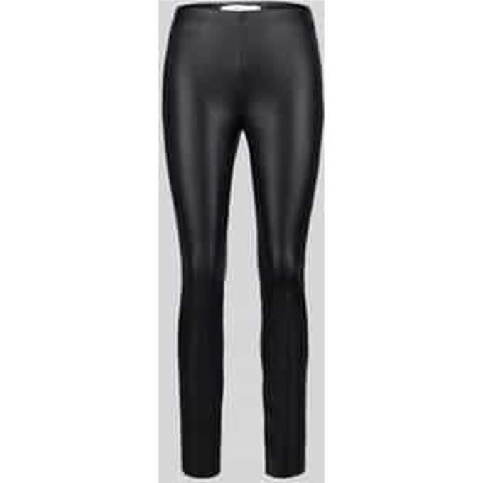 Slim fit kunstleren broek van viscosemix model 'RESA'