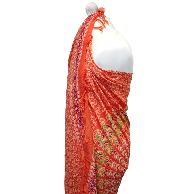 Mandala Sarong - Rood - Omslagdoek - Pareo - Hamamdoek - 140x100cm