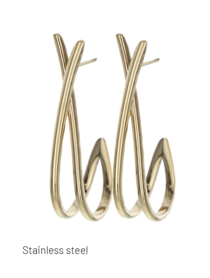 Vibe - Criss Cross - goud - oorsteker- juweel - geschenk - lang