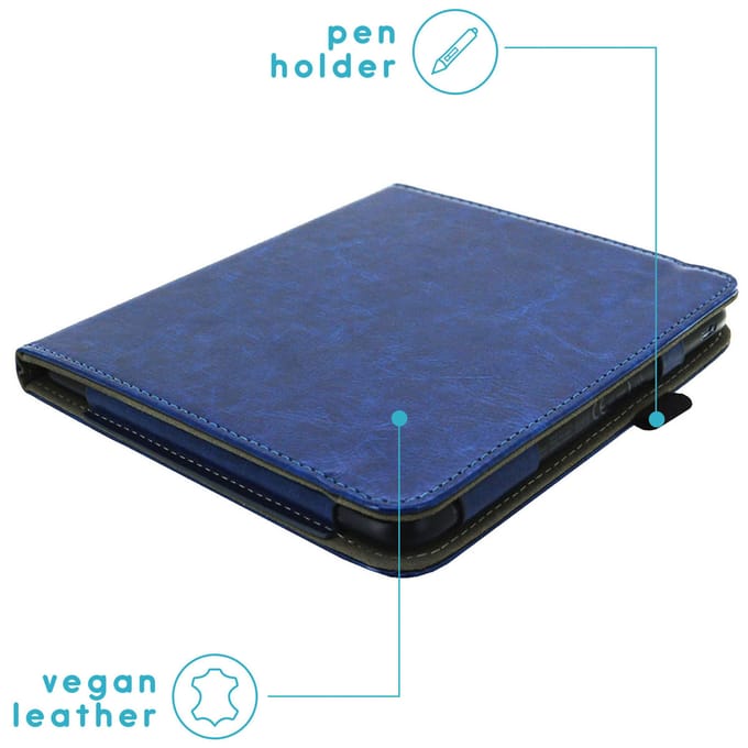 imoshion Vegan Leather Bookcase voor de Kobo Libra Colour - Donkerblauw
