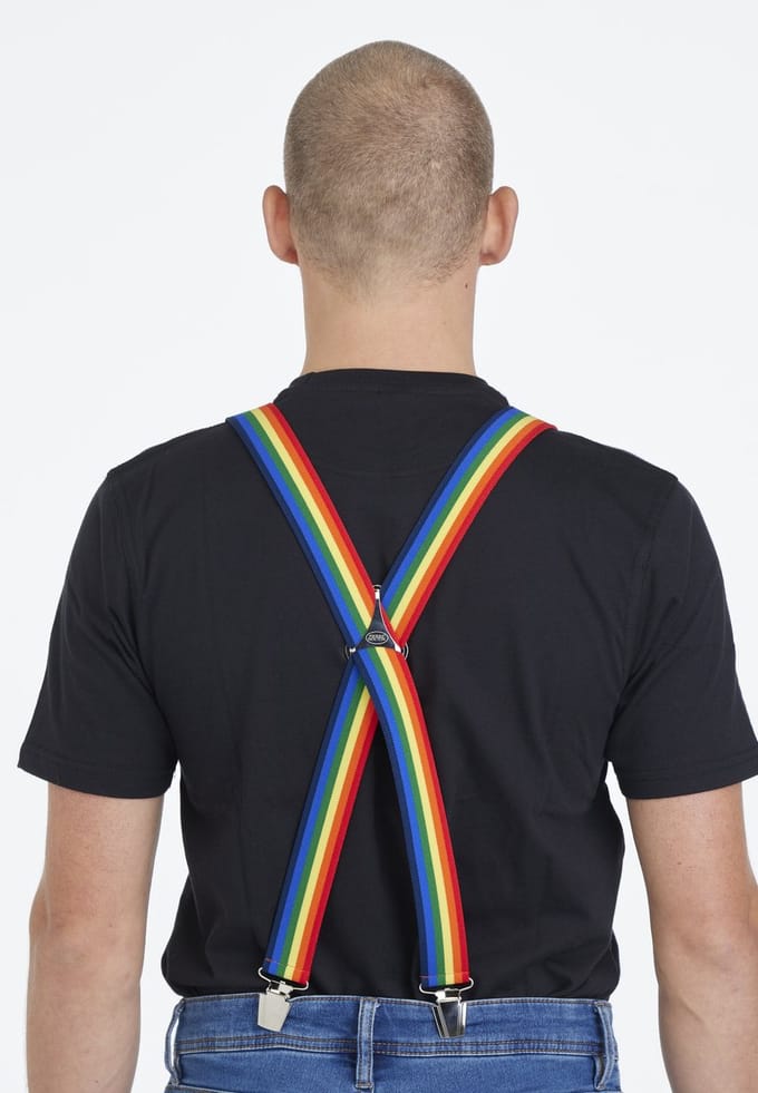 Pierre Mouton - Bretel - Volwassenen - Regenboog - 4-clips - Metaal - Multicolor - 120cm - 35mm - M - L