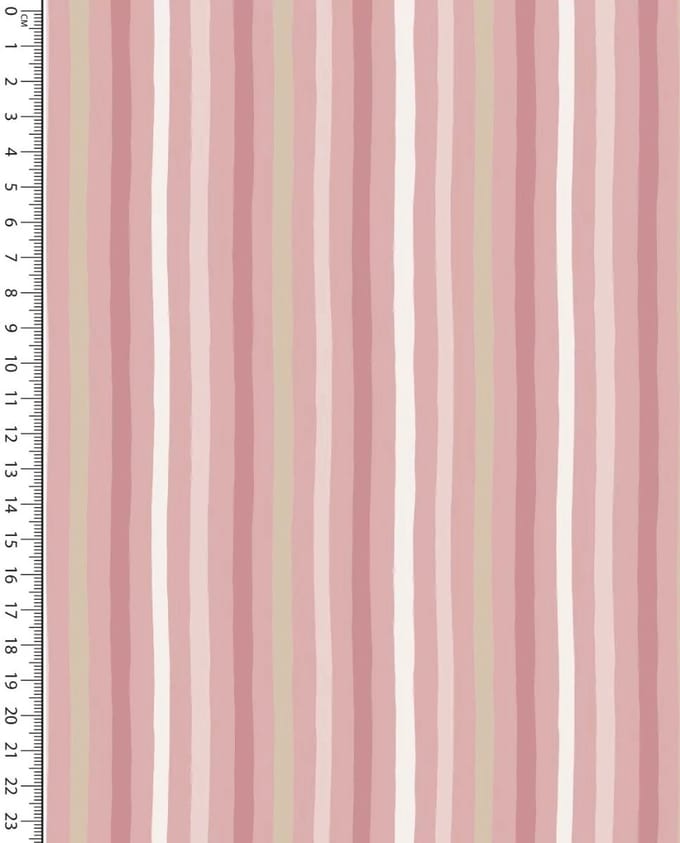 Poplin Katoen Stof Bedrukt - Rotation Toff Stripes Oud Roze - 1 Meter