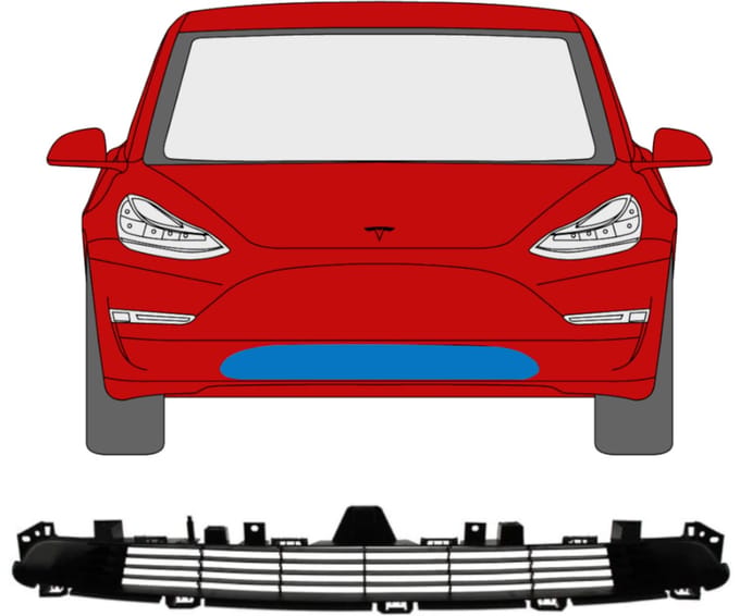 Grill voor Tesla Model 3 2017-2023