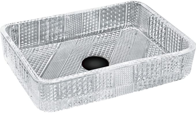 Mexen Akra glazen opbouw waskom 46 x 33 cm, transparant - 24024600