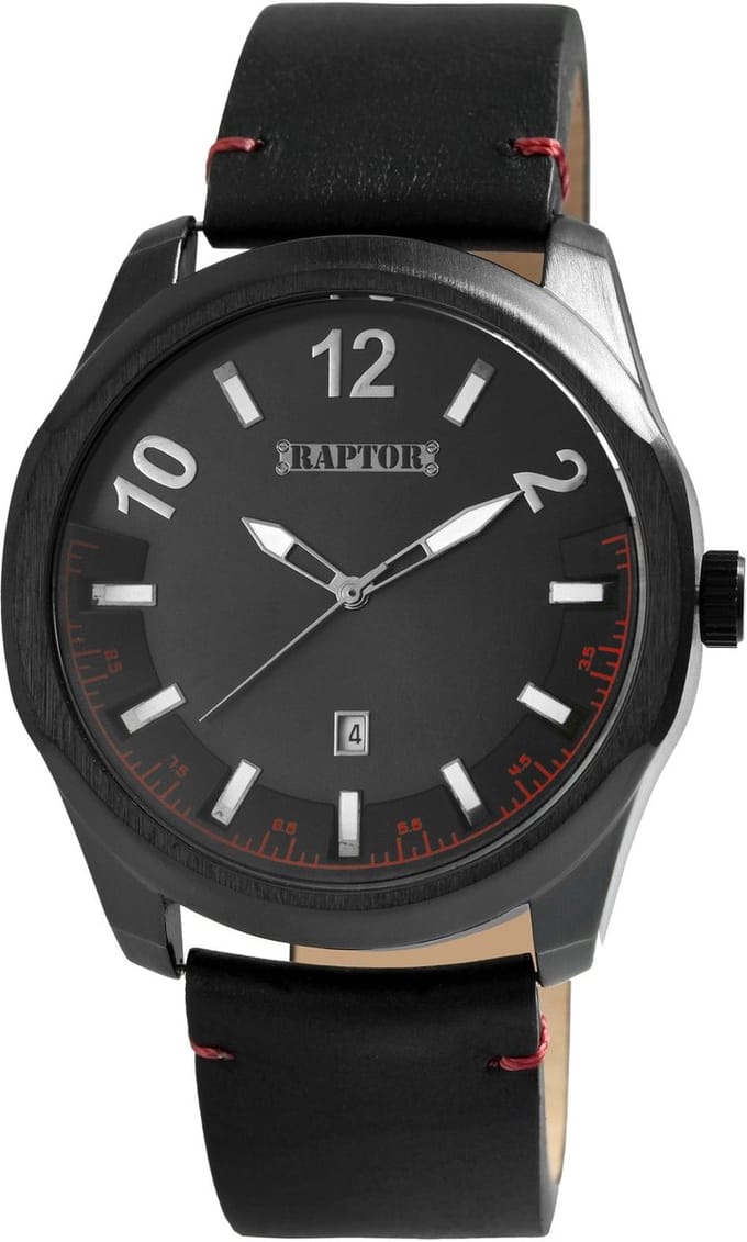 Raptor herenhorloge echt leer Charley, datumweergave