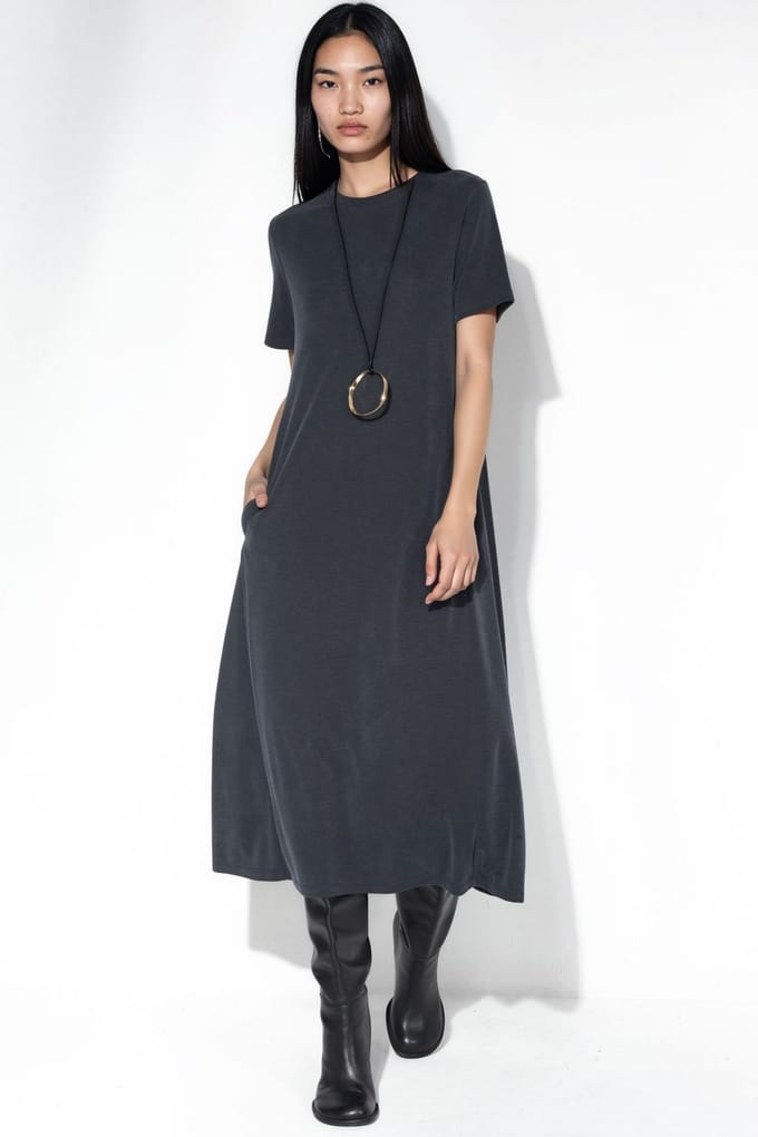 Rechtdoor Midi Jersey T-shirt Jurk