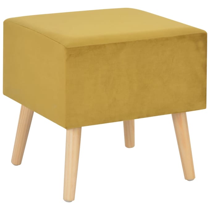vidaXL - Nachtkastje - 40x35x40 - cm - fluweel - mosterdkleurig