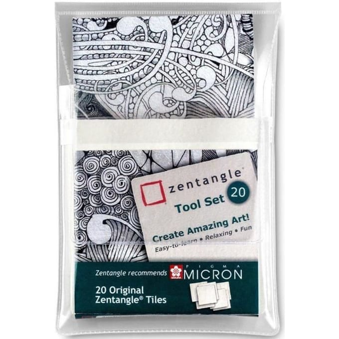 Tekenset Sakura Zentangle set à 20 patronen wit