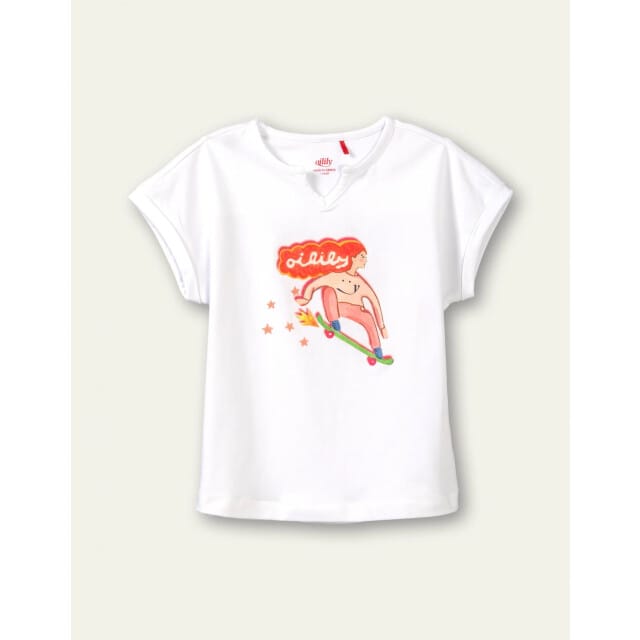 Oilily Tessa - T-Shirt - Meisjes - Wit - 98/3T