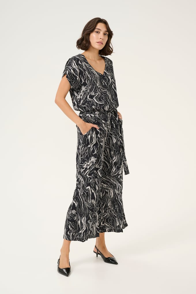 Jumpsuit Loose fit black offwhite