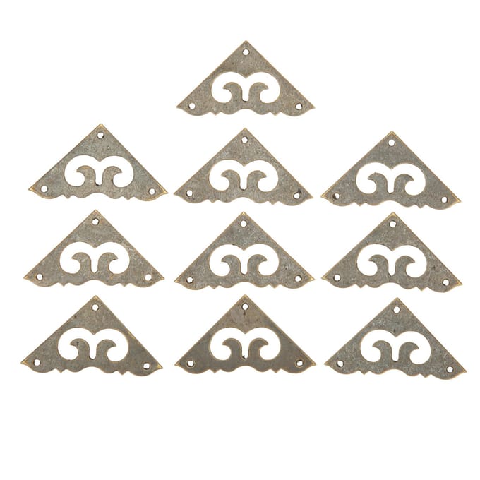 24 stuks Hoekbeschermer 3cm Chinese Stijl Retro Messing Elegantie Exquise Meubelrandbescherming gray