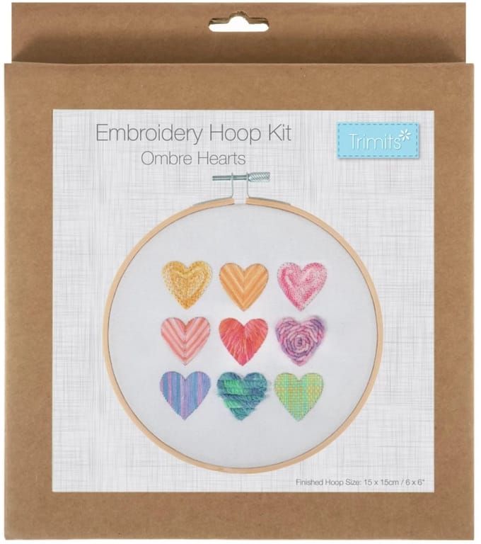 trimits Borduurpakket met borduurring: Ombre Hearts