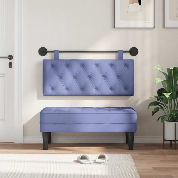 vidaXL - Hangend - hoofdbord - Jeans - Blauw - Stof