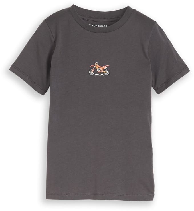 Tom Tailor - T-shirt met print op de rug - Maat 104/110 - dark urban grey