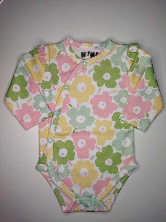 Nini - Rompertje Fleur - Omslagromper - Overslagromper - Maat 62 - 2 t/m 4 maanden